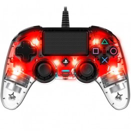 NACON Wired Illuminated Compact Controller - Crystal Red - PS4